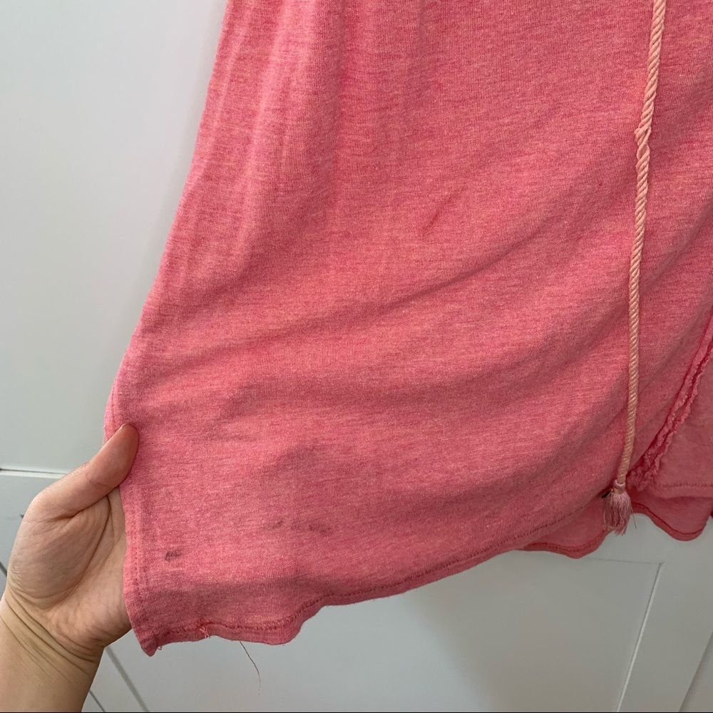We The Free Pink Linen Blend V Neck ¾ Sleeve Top Size Small - Picture 4 of 12